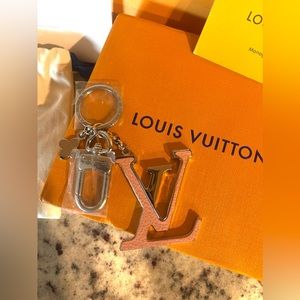 Louis Vuitton leather bag charm and key holder